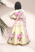 Off White Flamingo Lehenga
